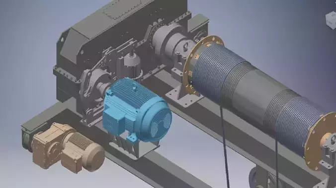 Crane cable reel 3d model