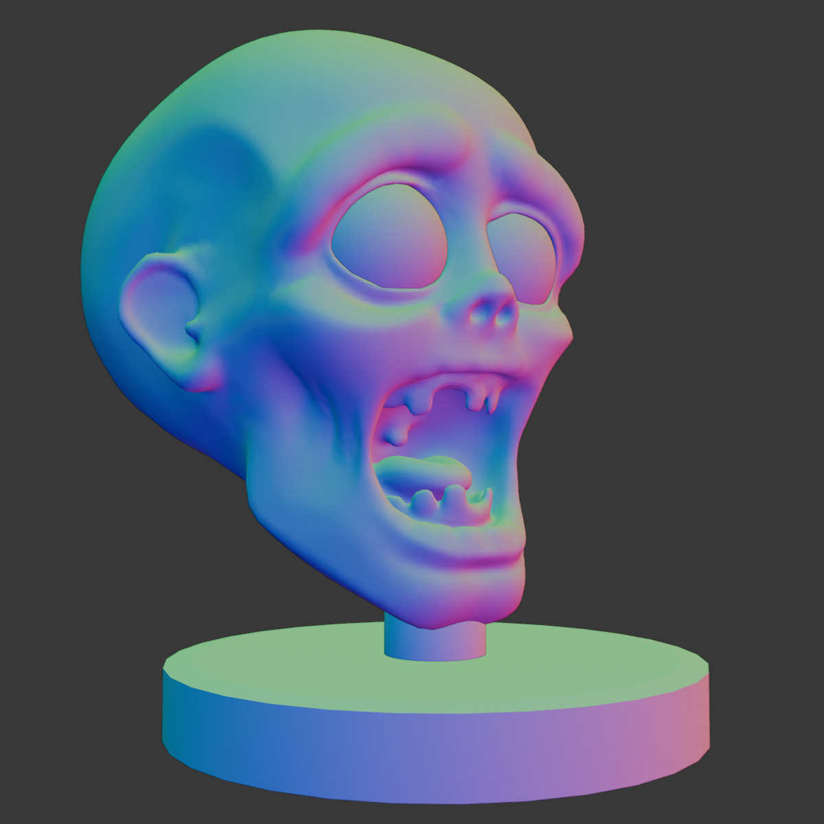 Highly Detailed Zombie 3D Model  Fully Textured and 3D Printable 3D print model_11