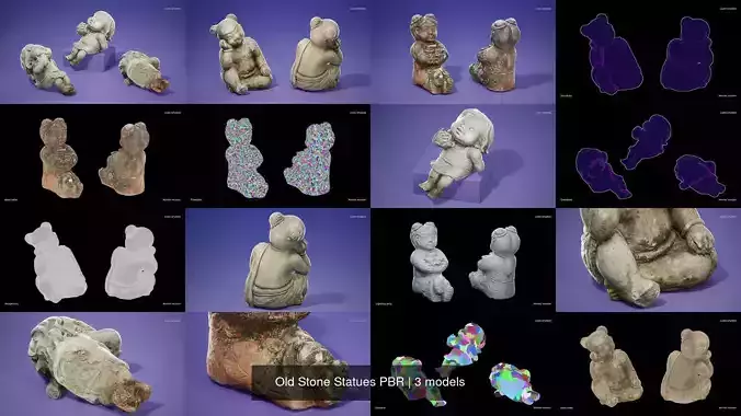 Old Stone Statues PBR