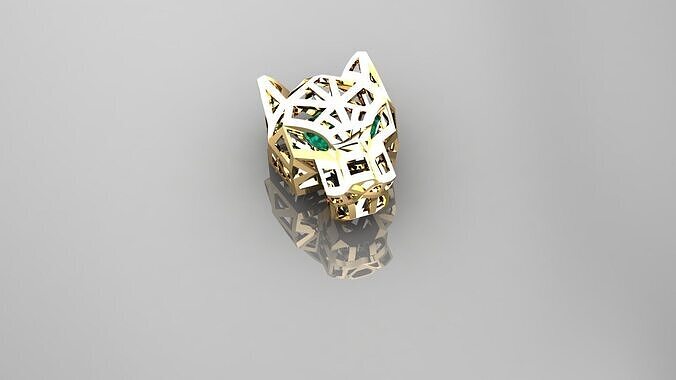 Panther Earrings model 3D print model Geometric Panther Head 3D print model