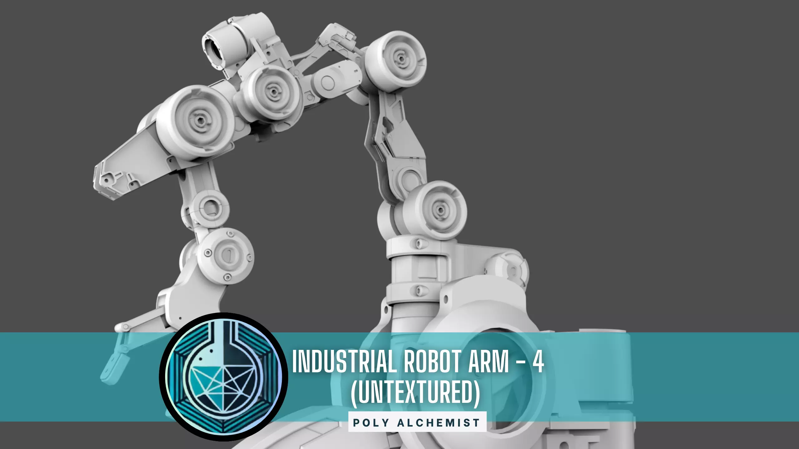 Industrial Robot Arm - 4-Untextured  3D model_0