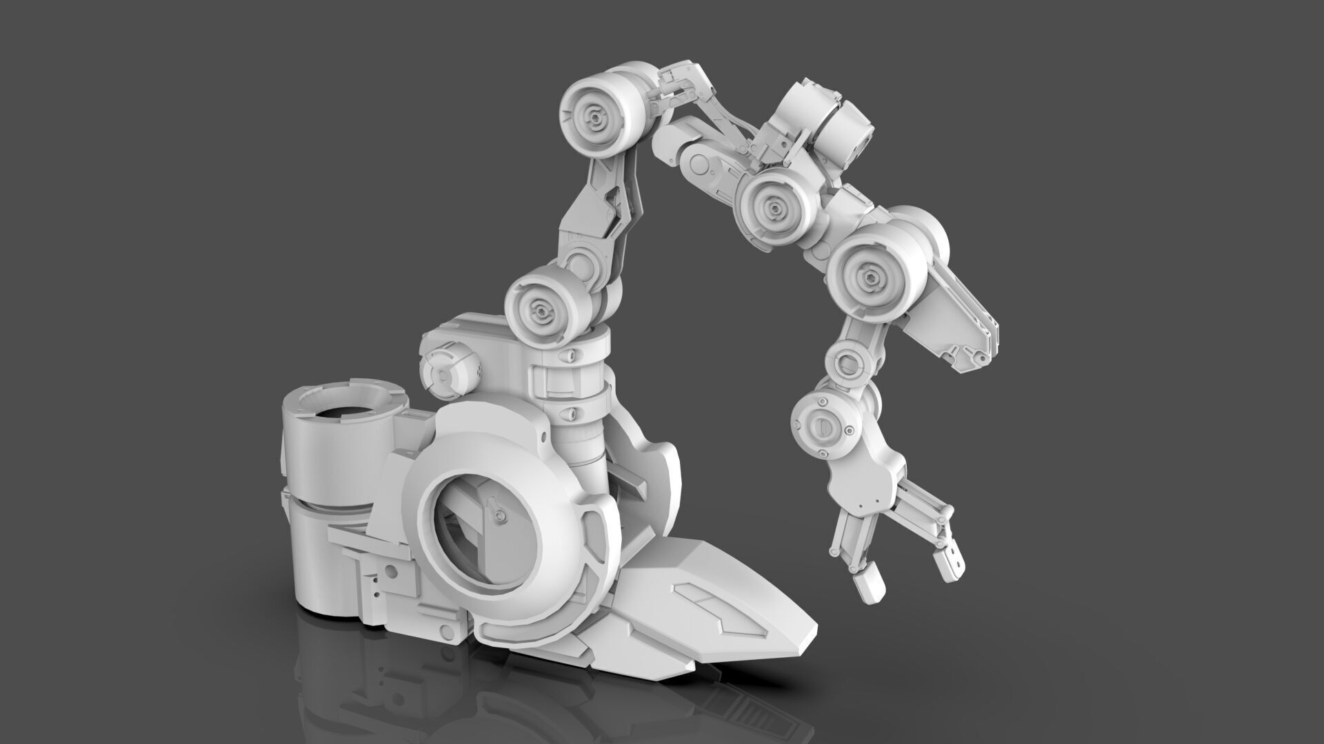 Industrial Robot Arm - 4-Untextured  3D model_7