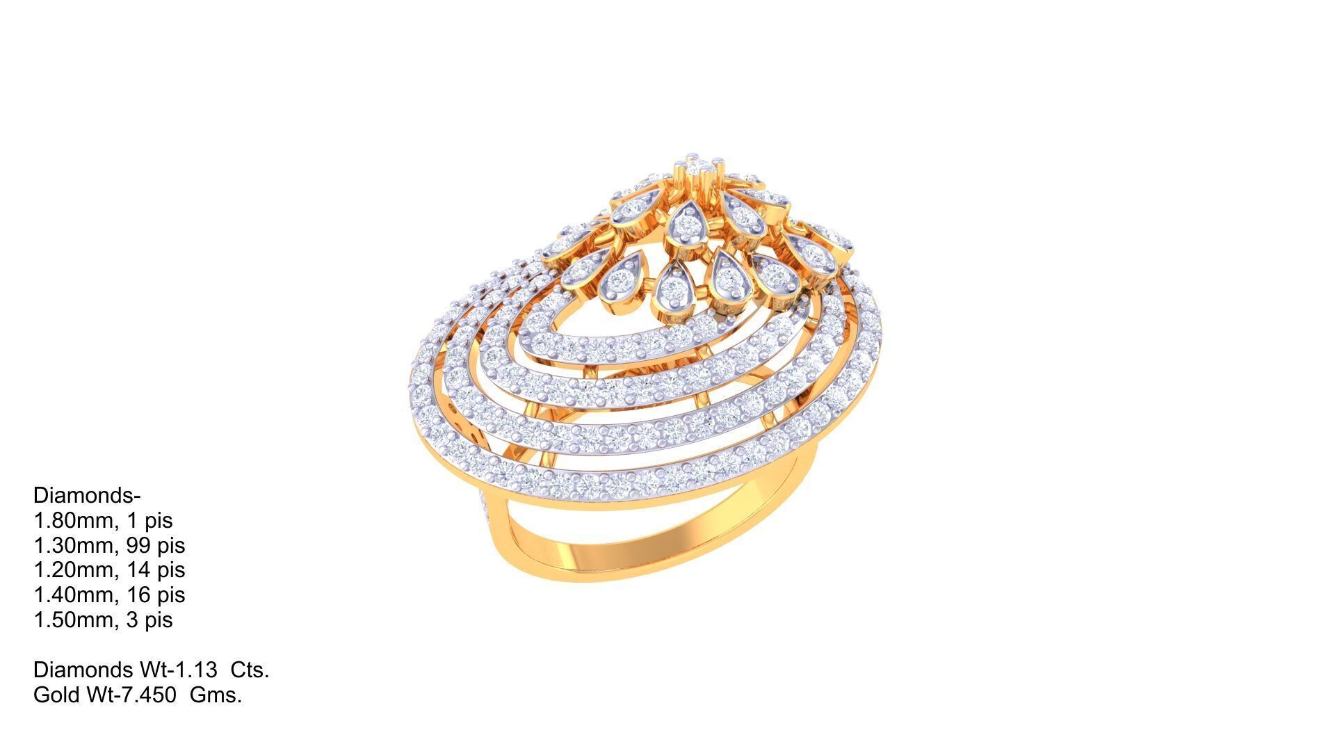 Women Ring Render 3dm STL OBJ FBX Details 3D print model_1