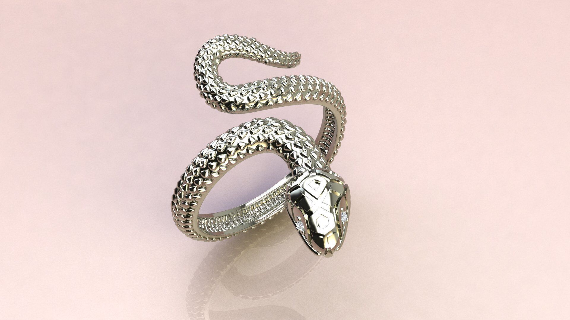  Snake ring 3D print model_4