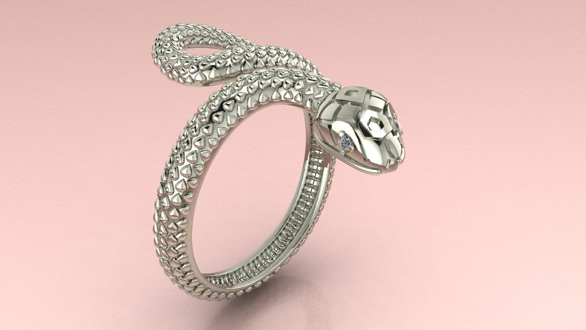  Snake ring 3D print model_5