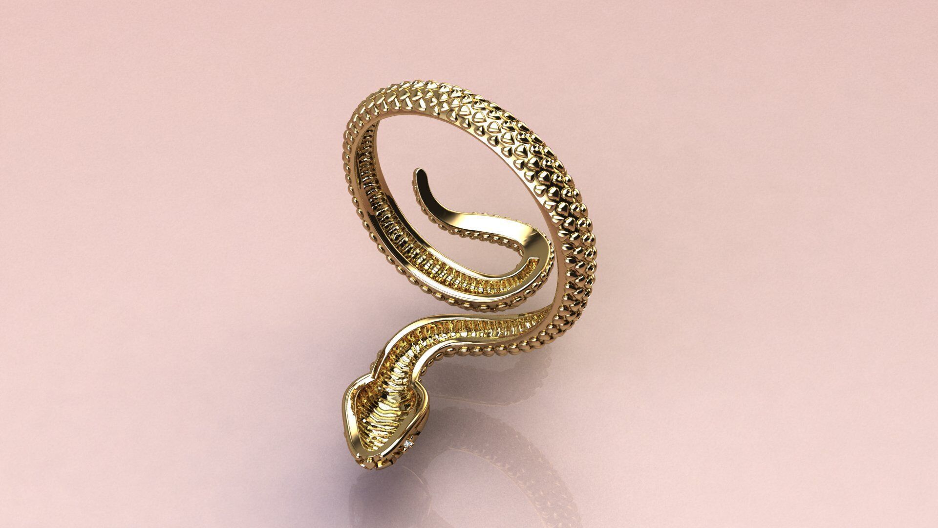  Snake ring 3D print model_3