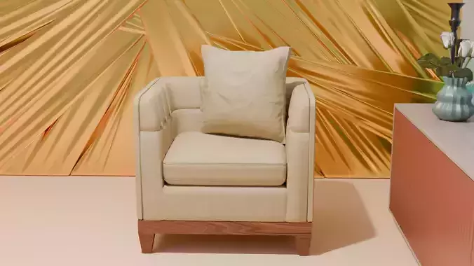New modern upholstered armchair 3d model for interior design