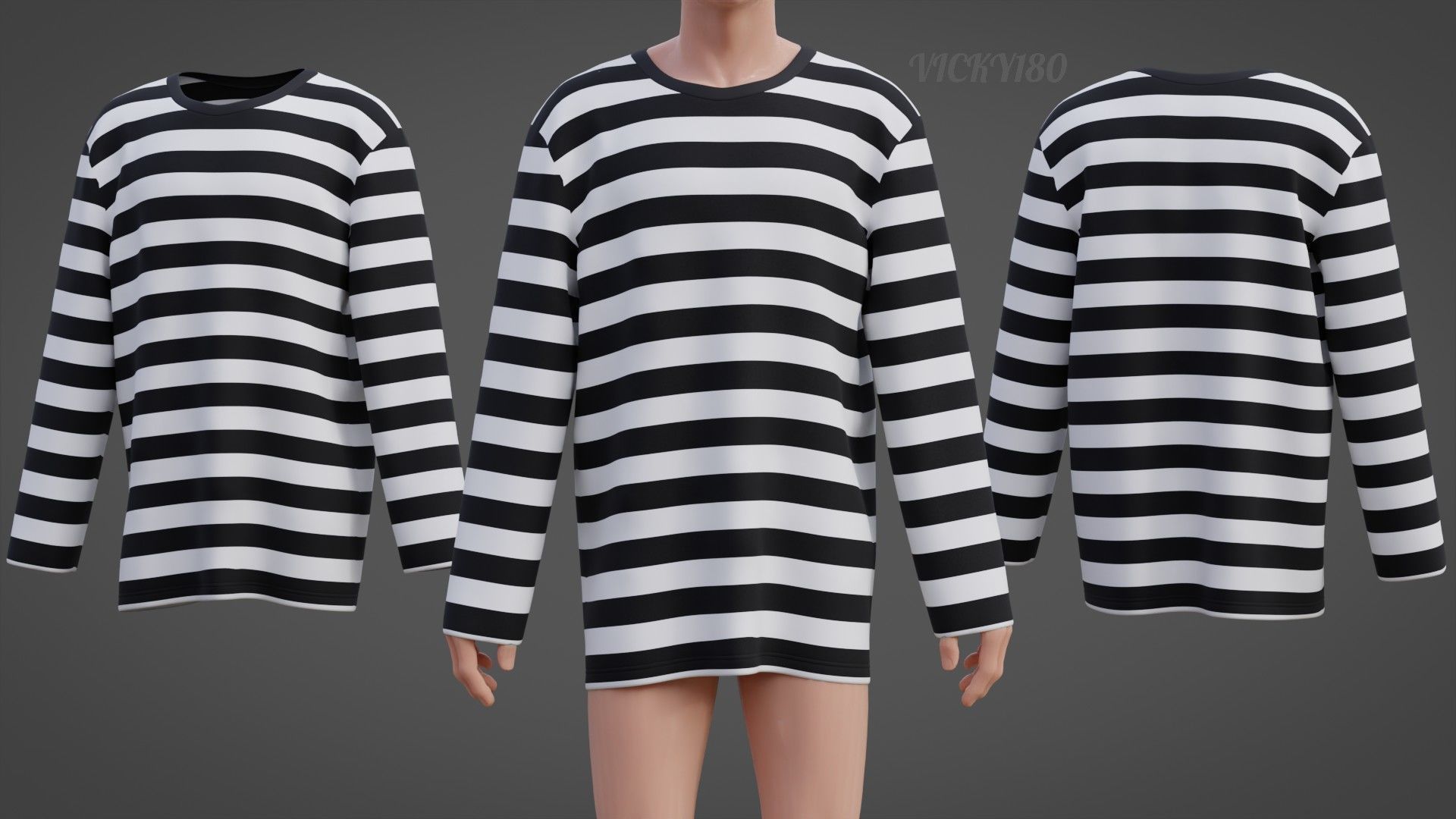 Unisex Striped Shirt Collection Harajuku T-shirt Goth Sweatshirt _23