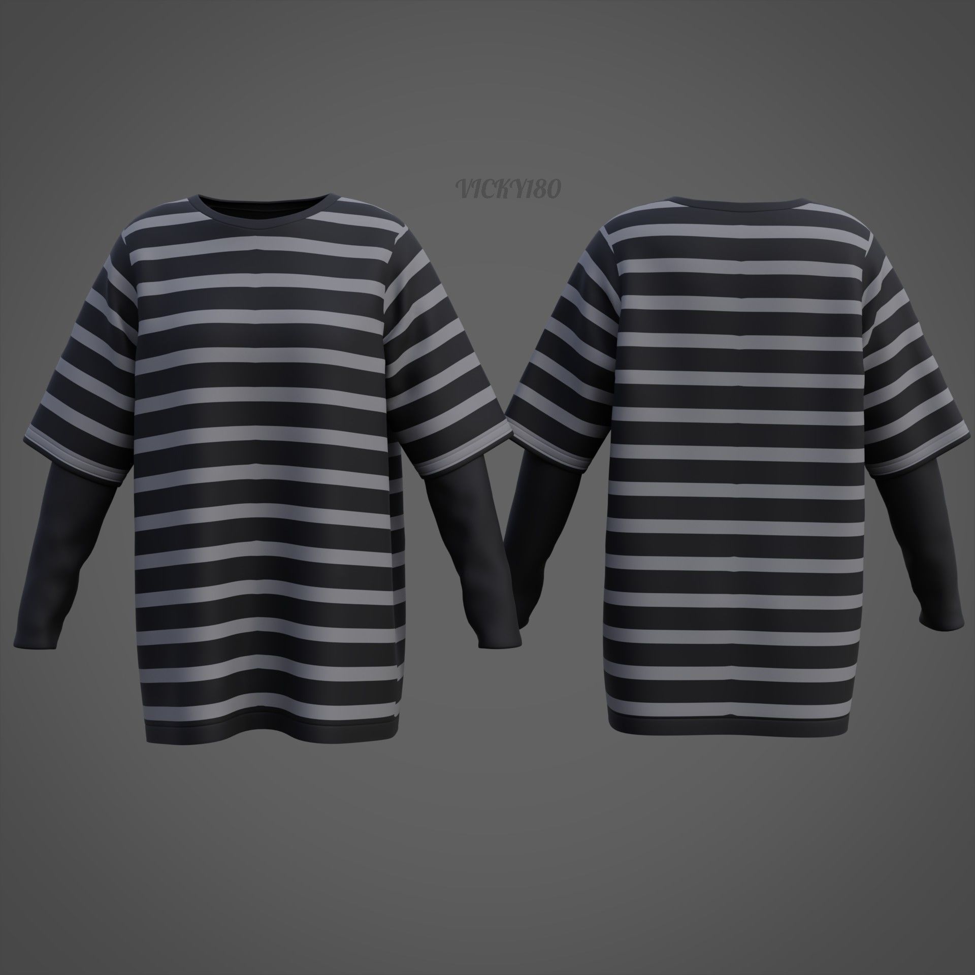 Unisex Striped Shirt Collection Harajuku T-shirt Goth Sweatshirt _14