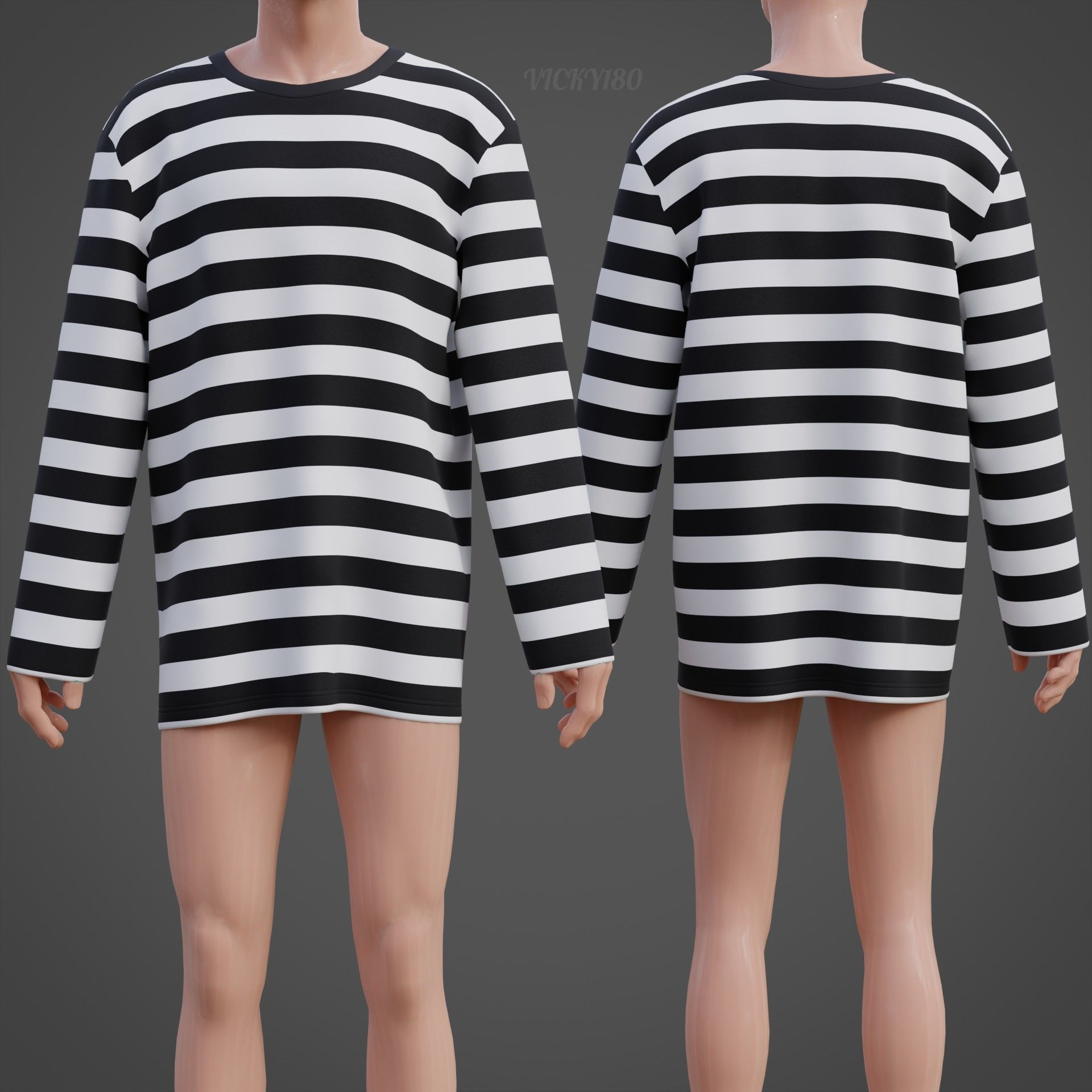 Unisex Striped Shirt Collection Harajuku T-shirt Goth Sweatshirt _24