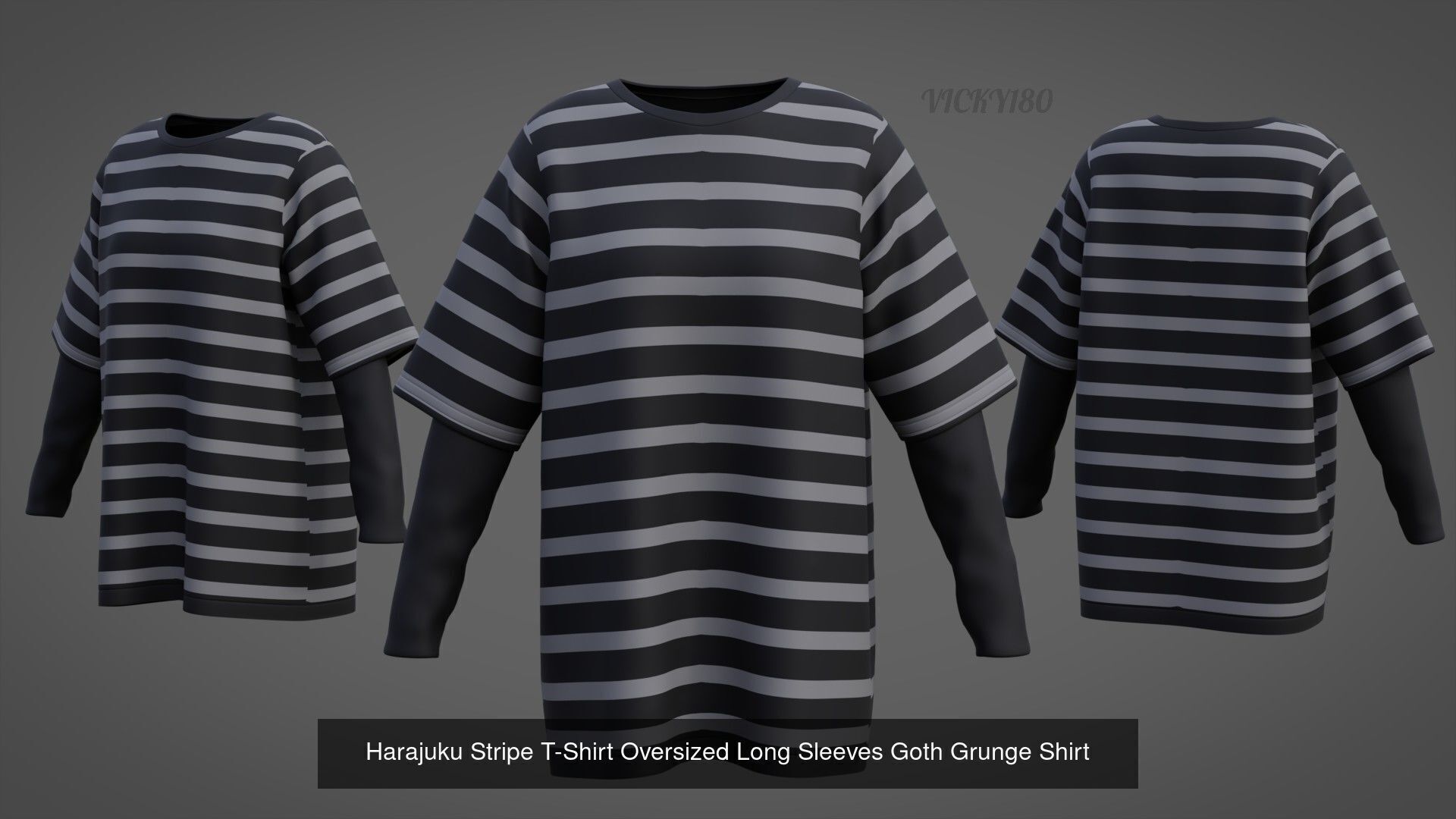 Unisex Striped Shirt Collection Harajuku T-shirt Goth Sweatshirt _13