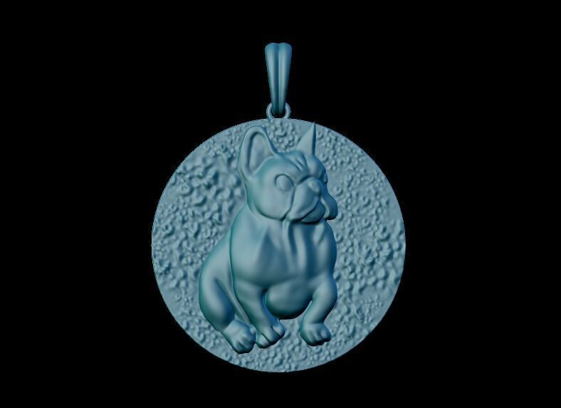 Dog pendant 3D print model_4