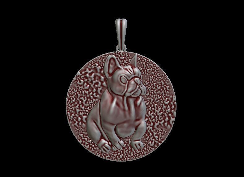 Dog pendant 3D print model_3