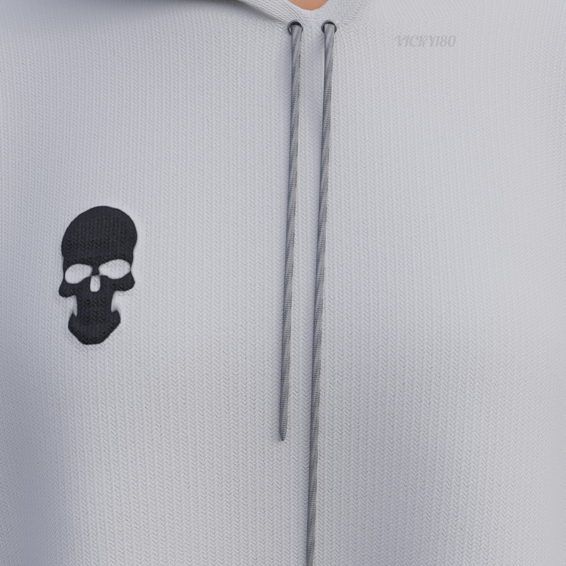 Gothic Oversized Sweatshirt Hoodie Fishnet Tights Grunge Outfit 3D model_9