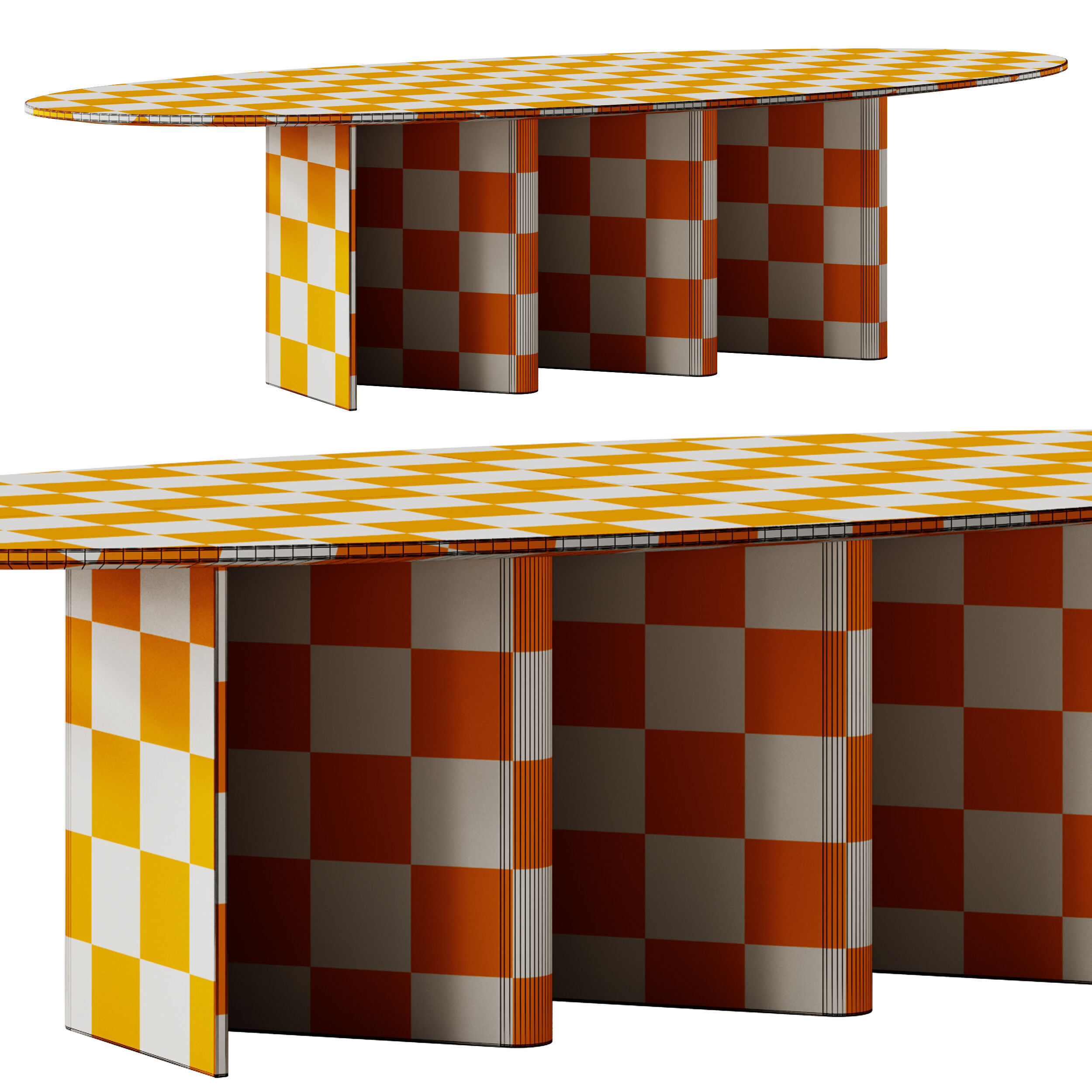 Miniforms Nami Oval Dining Table 3D model_5