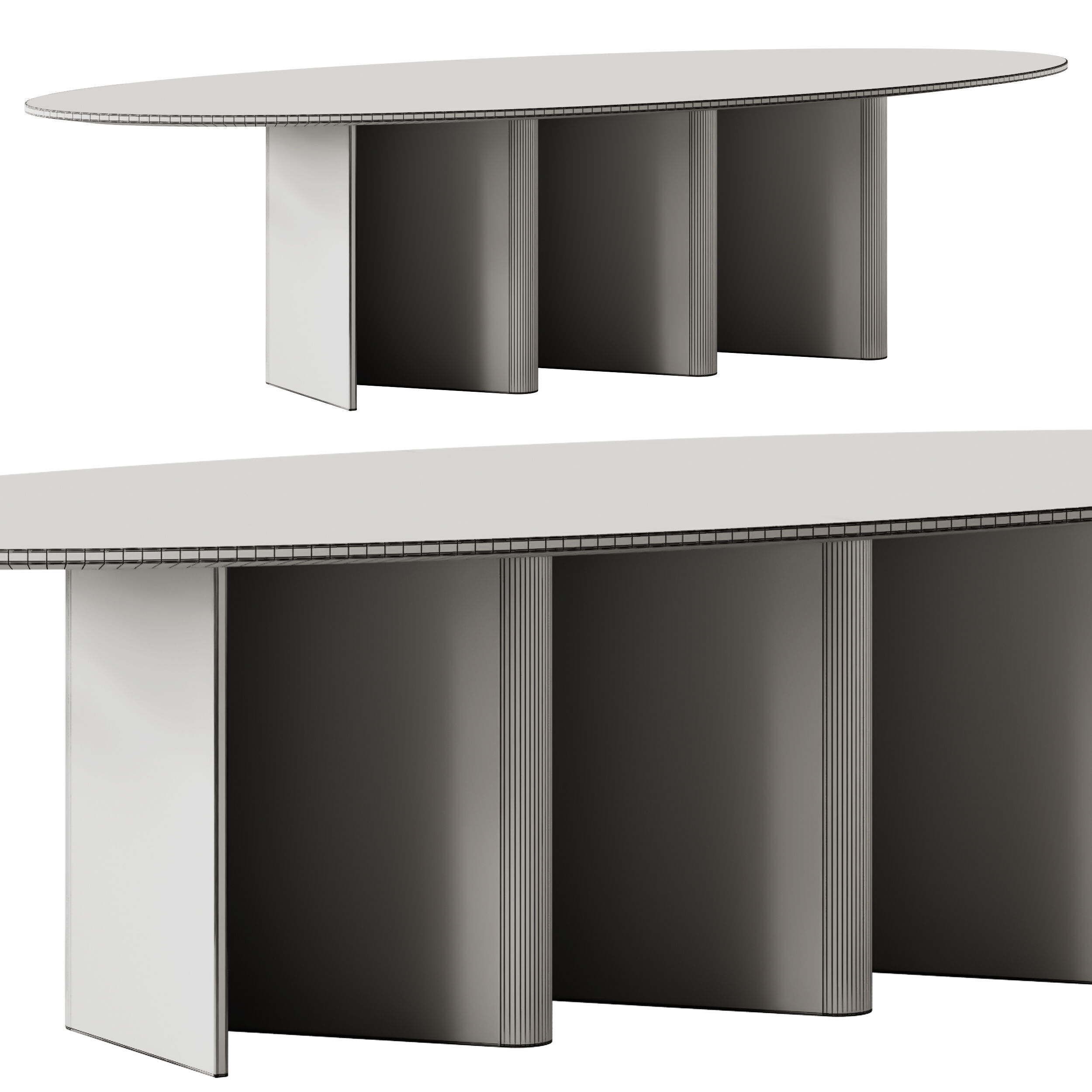 Miniforms Nami Oval Dining Table 3D model_4