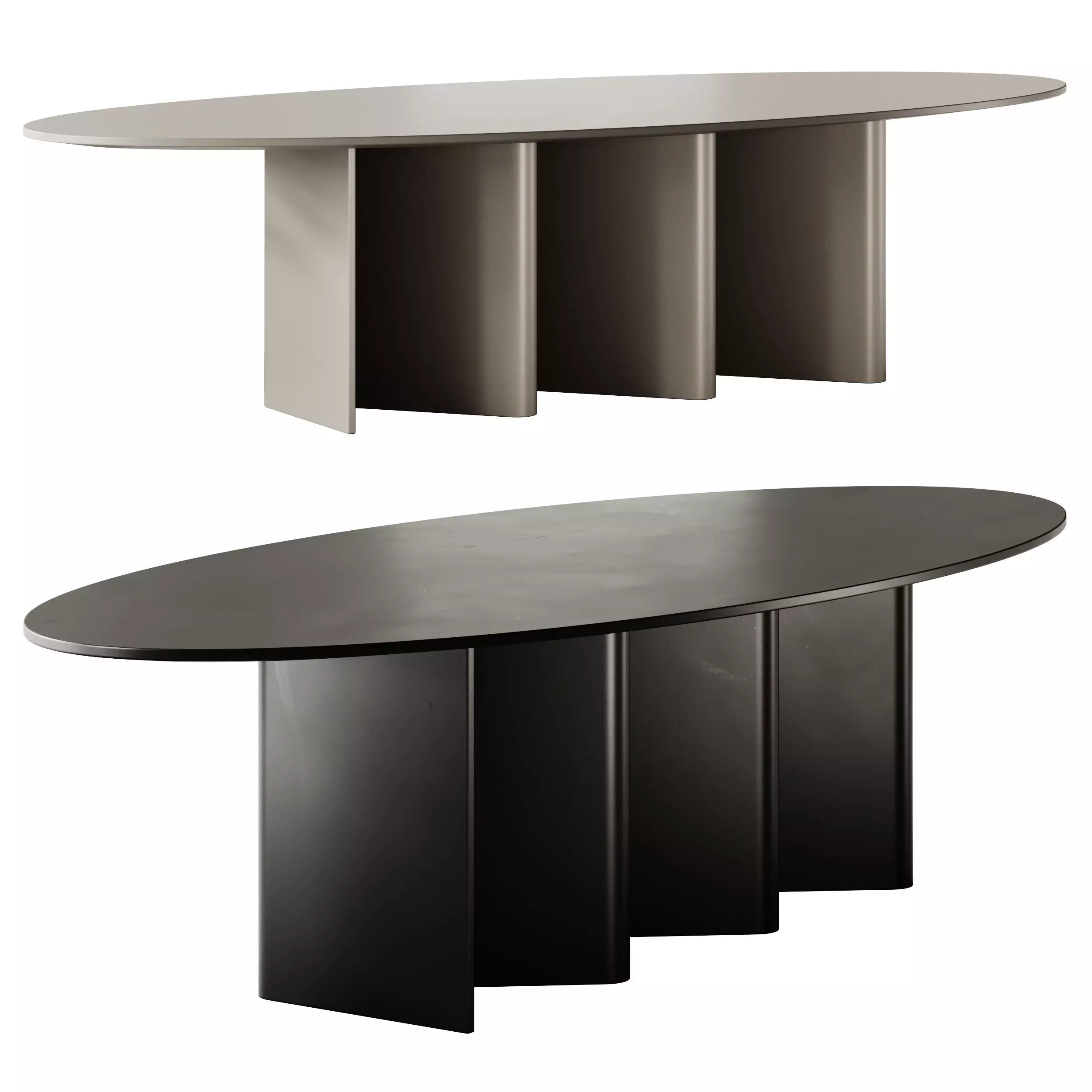 Miniforms Nami Oval Dining Table 3D model_0