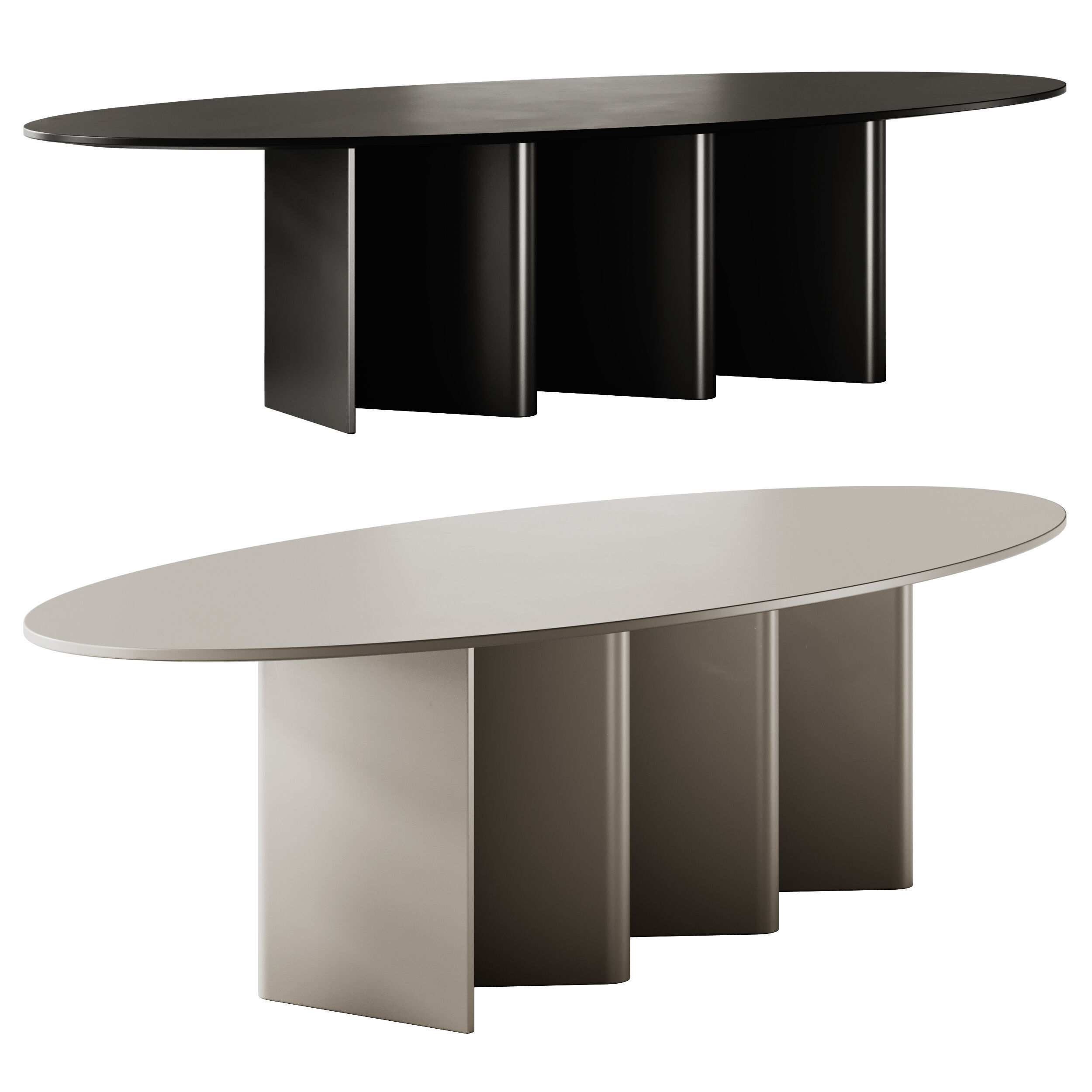 Miniforms Nami Oval Dining Table 3D model_2