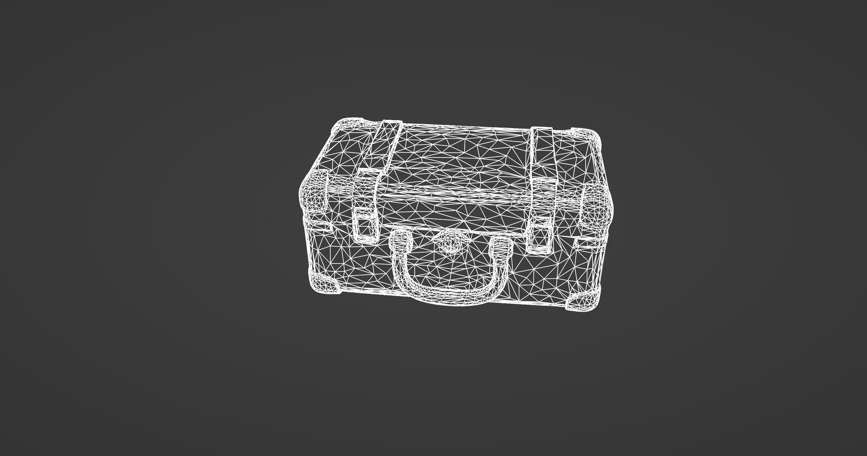 Vintage Leather Suitcase - Antique Travel Chest 3D Model 3D model_11