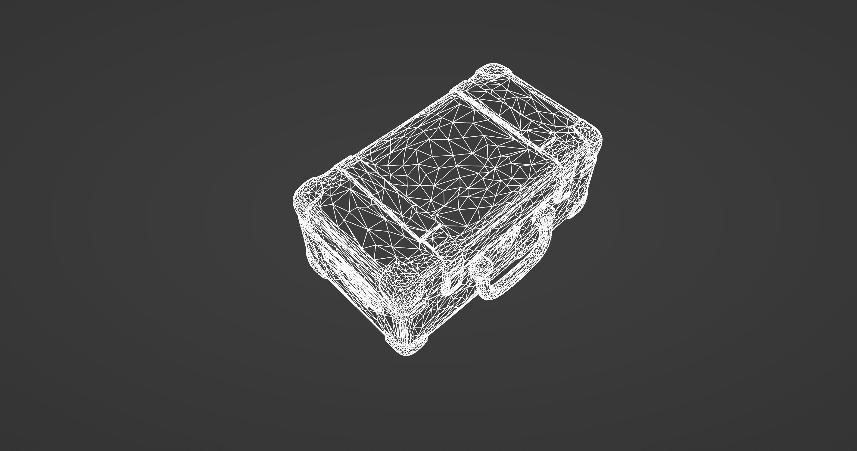 Vintage Leather Suitcase - Antique Travel Chest 3D Model 3D model_12