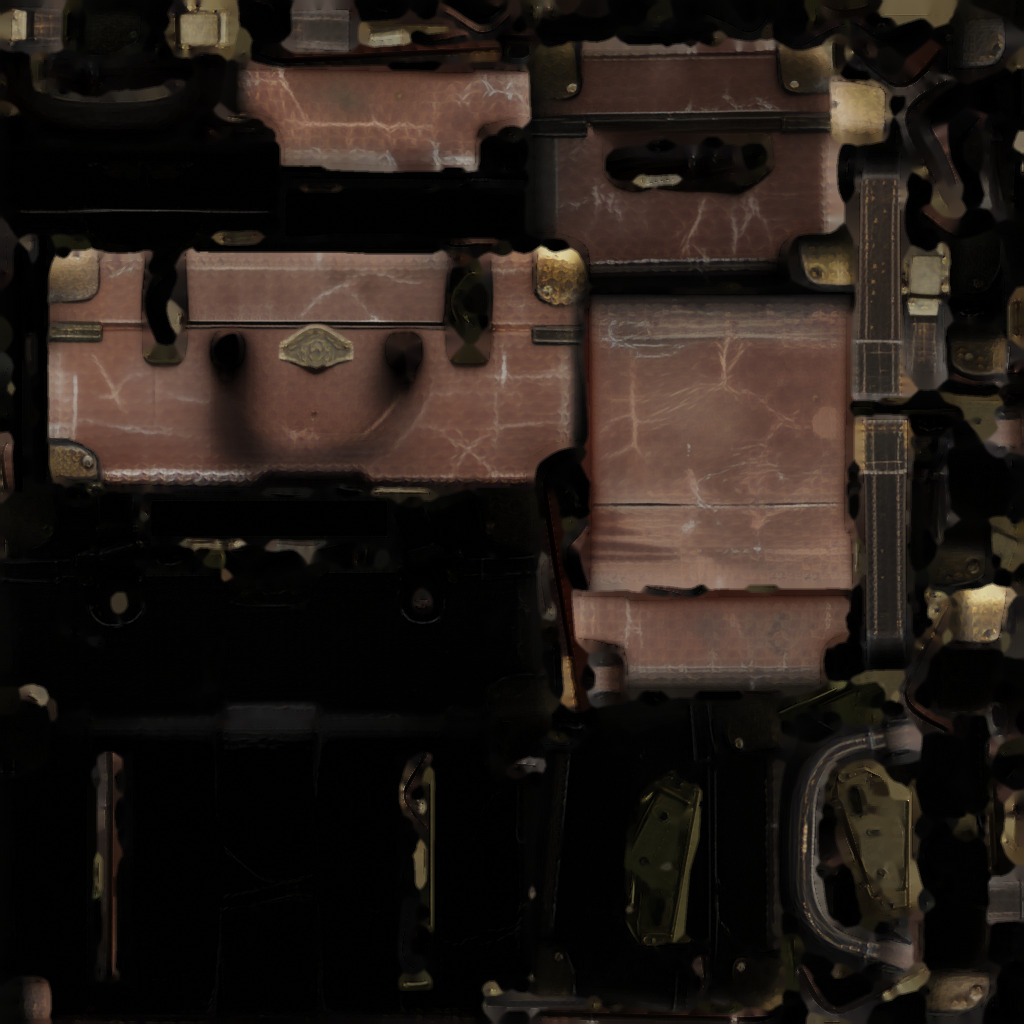 Vintage Leather Suitcase - Antique Travel Chest 3D Model 3D model_13