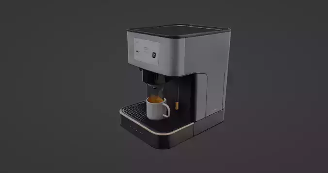 Modern Minimalist Coffee Machine 3D Model