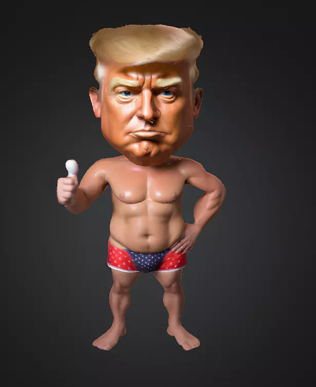 Donald Trump in Swimsuit 3D model_0