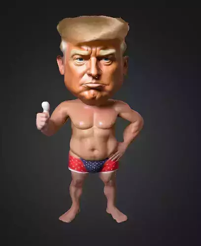 Donald Trump in Swimsuit 3D model Donald Trump in Swimsuit 3D model
