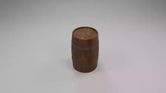 wooden barrel  High-poly 3D model
