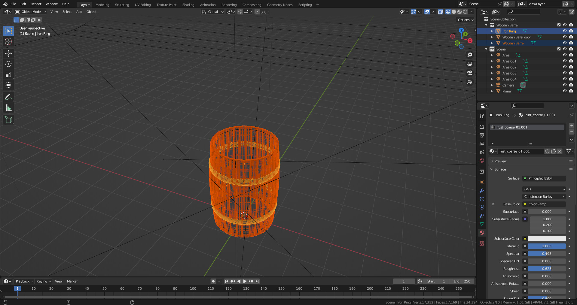 wooden barrel  High-poly 3D model 3D model_5