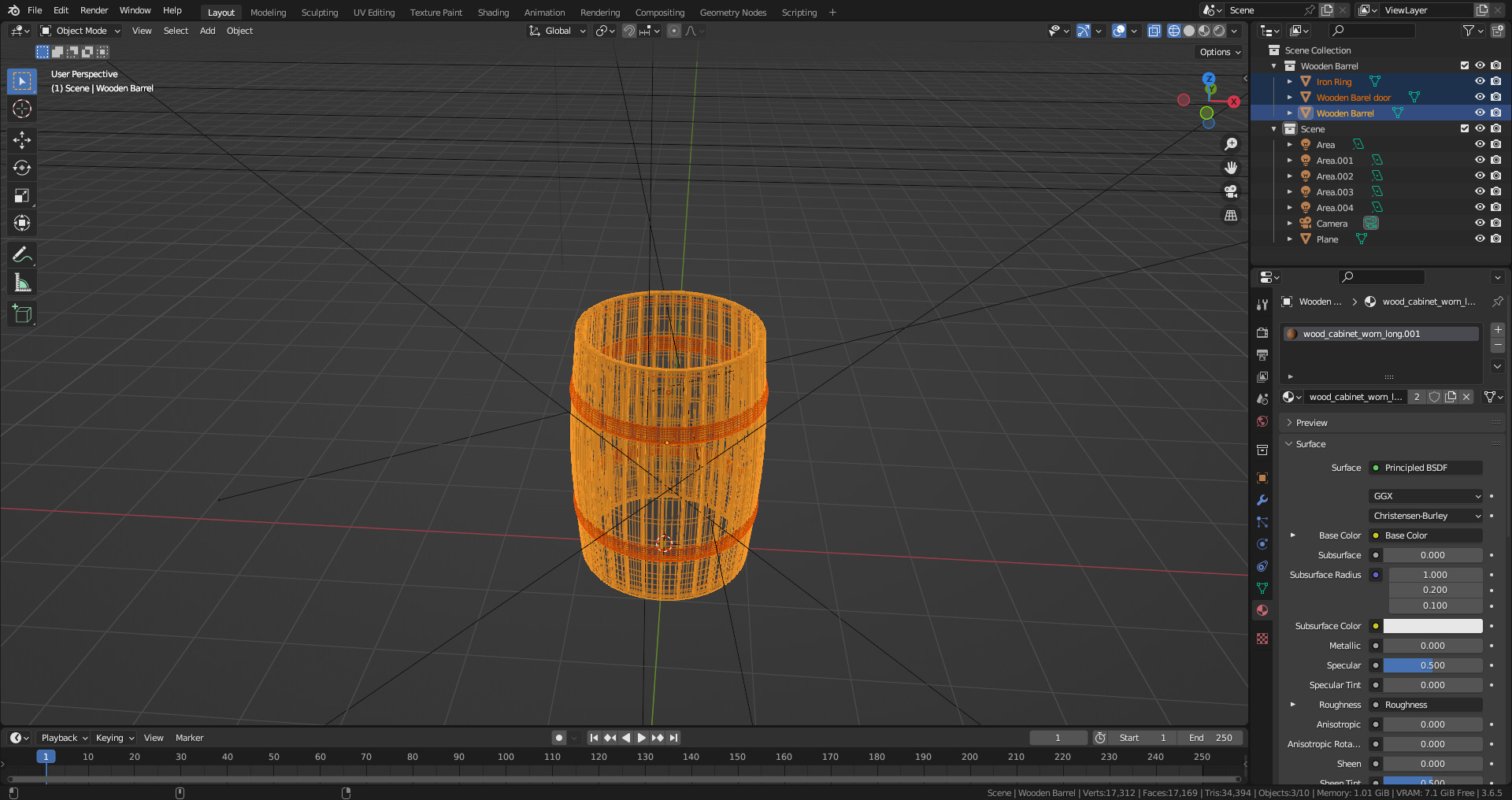 wooden barrel  High-poly 3D model 3D model_4