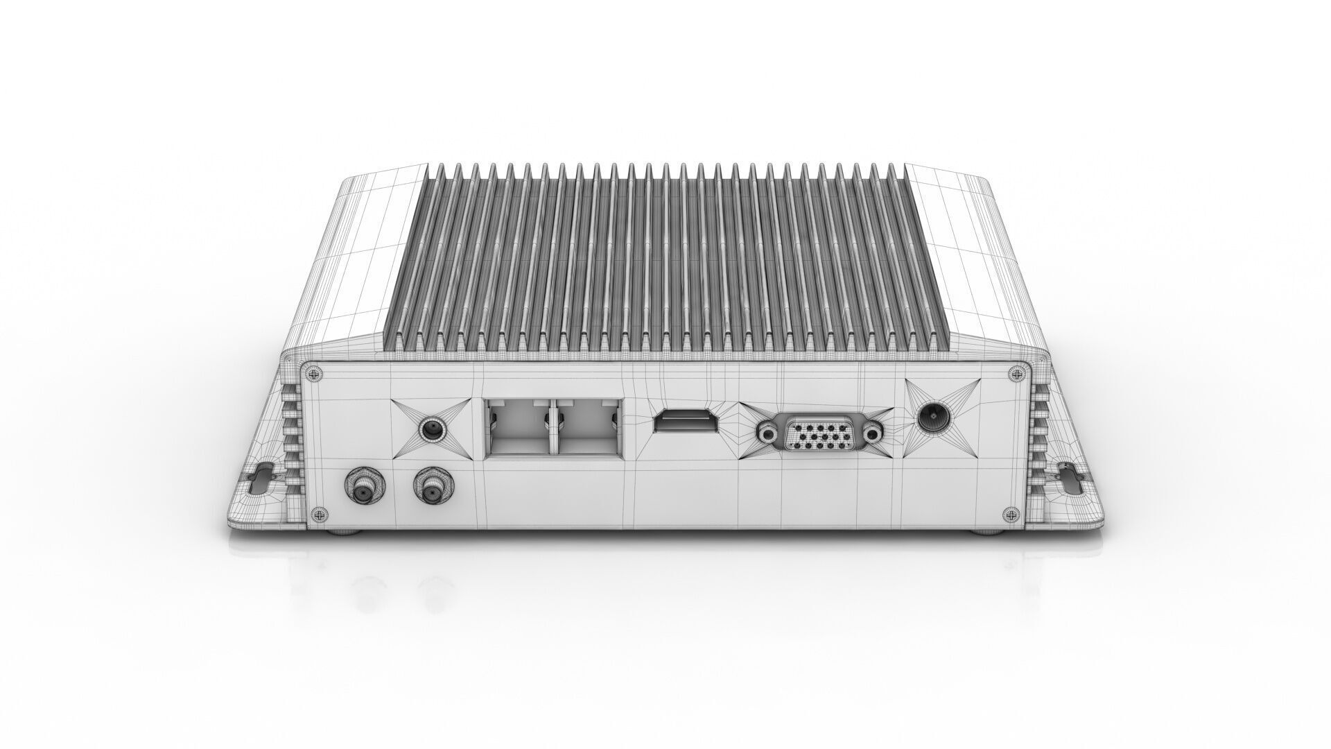 Fanless Industrial Computer  3D model_10