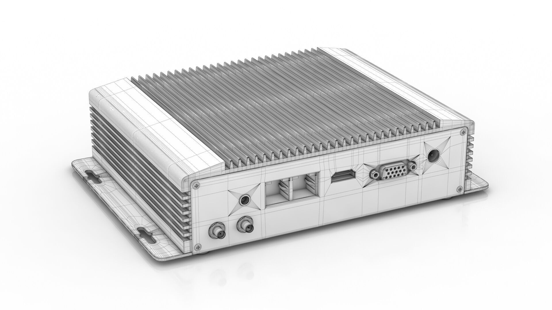 Fanless Industrial Computer  3D model_8