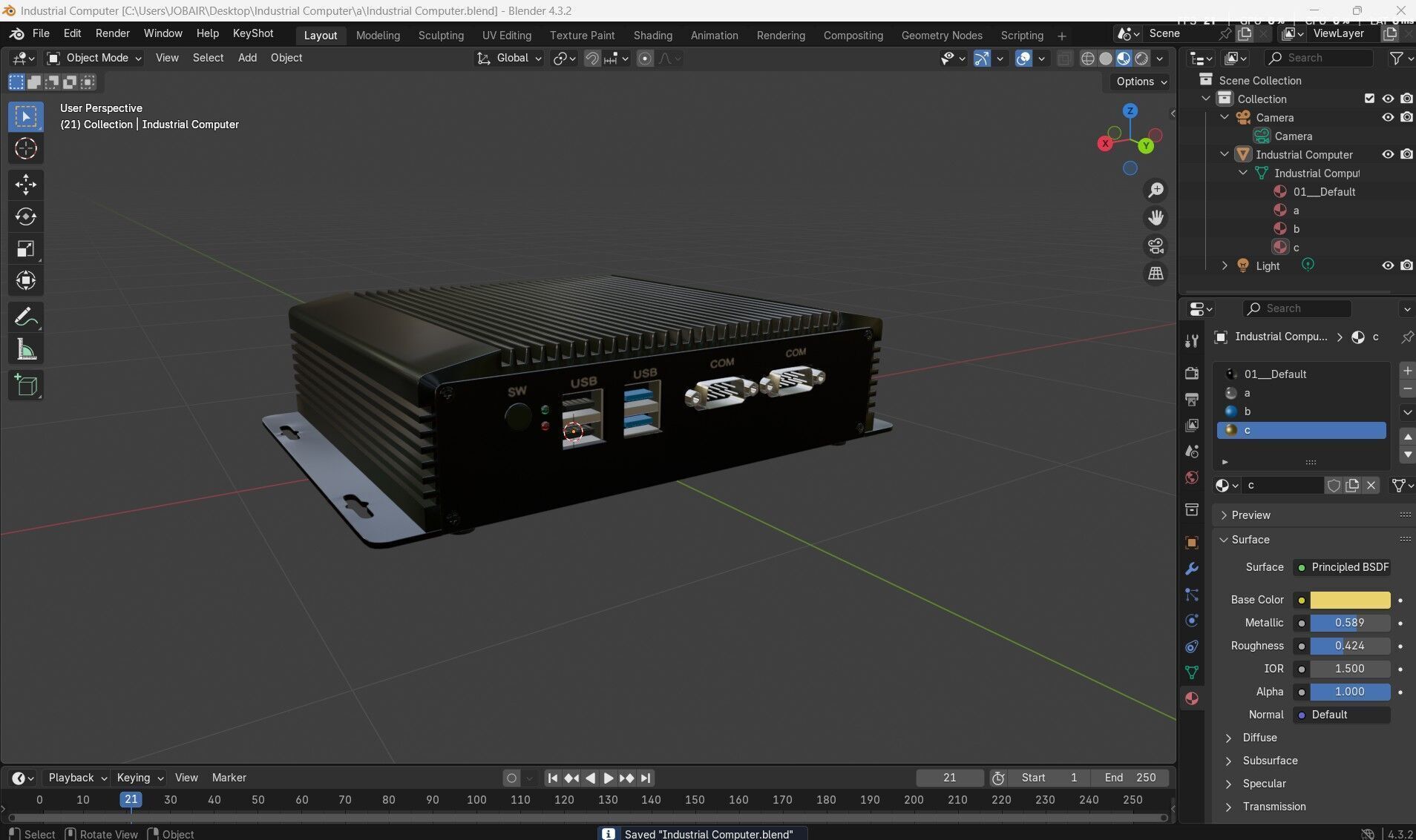 Fanless Industrial Computer  3D model_19