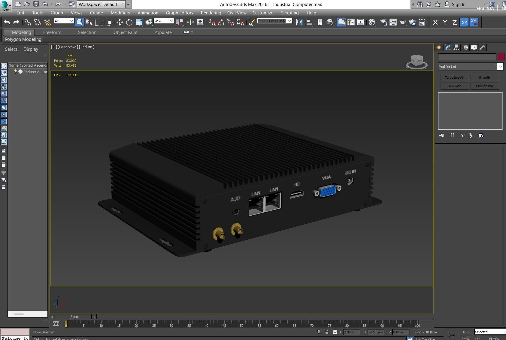 Fanless Industrial Computer  3D model_21