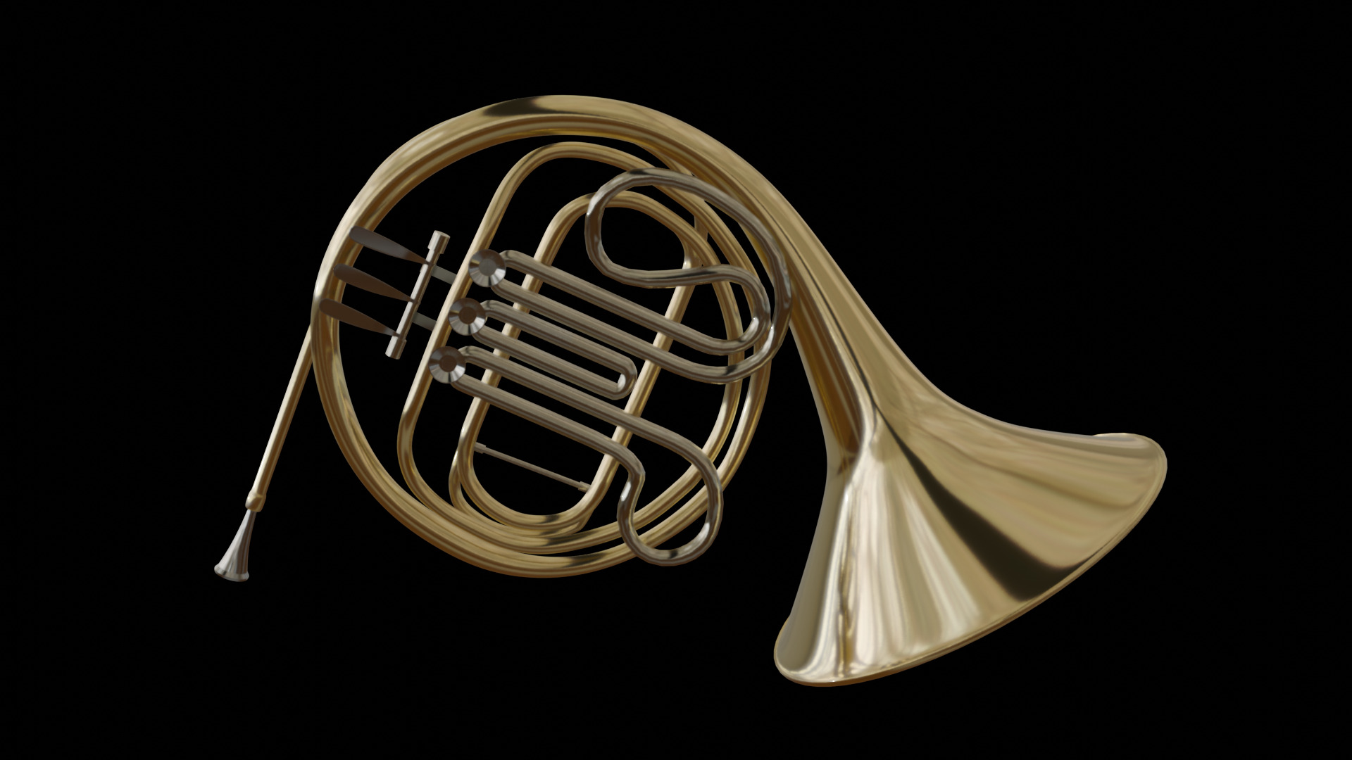 French Horn 3D model_2