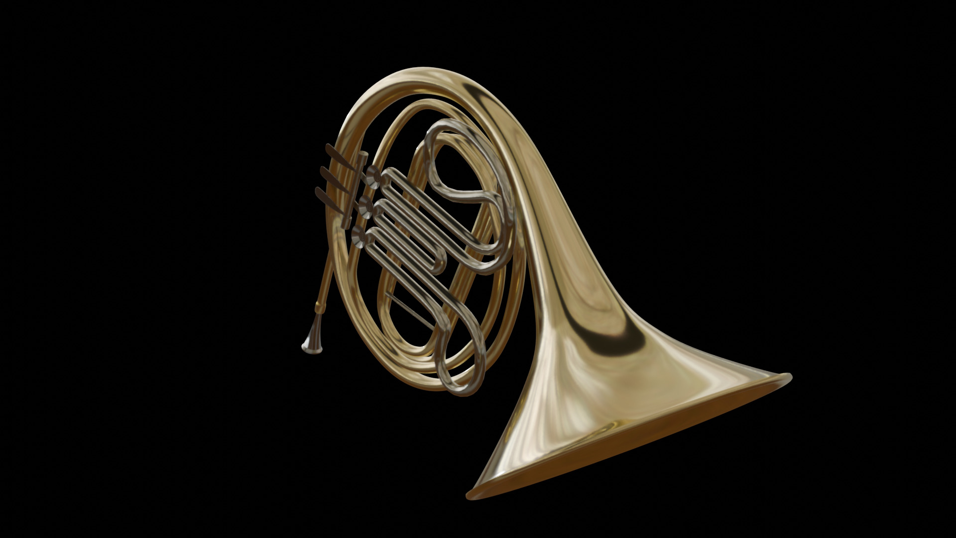 French Horn 3D model_4
