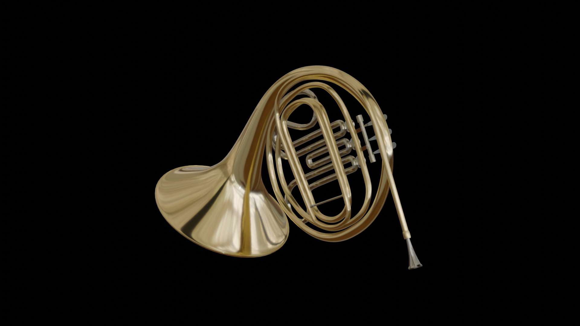 French Horn 3D model_3