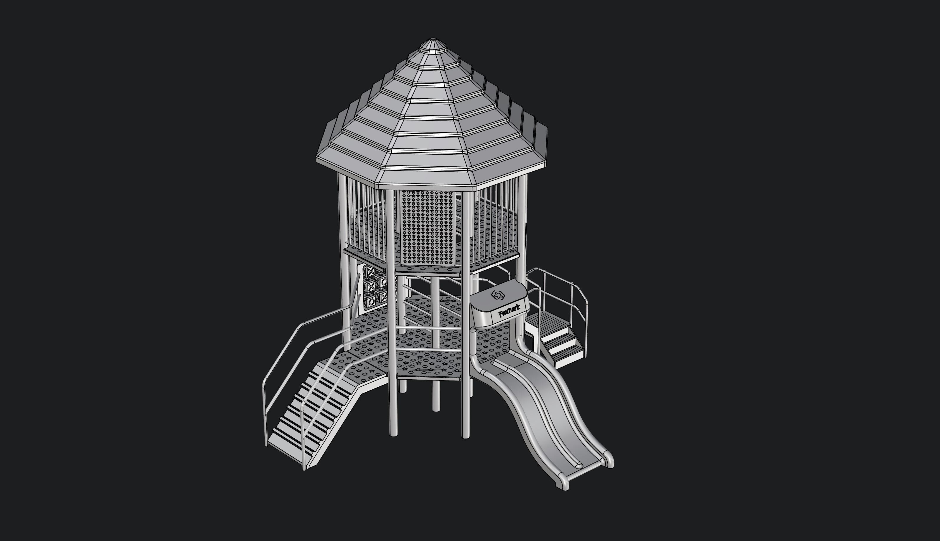 Playground Funpark 2 Levels 3D model_10