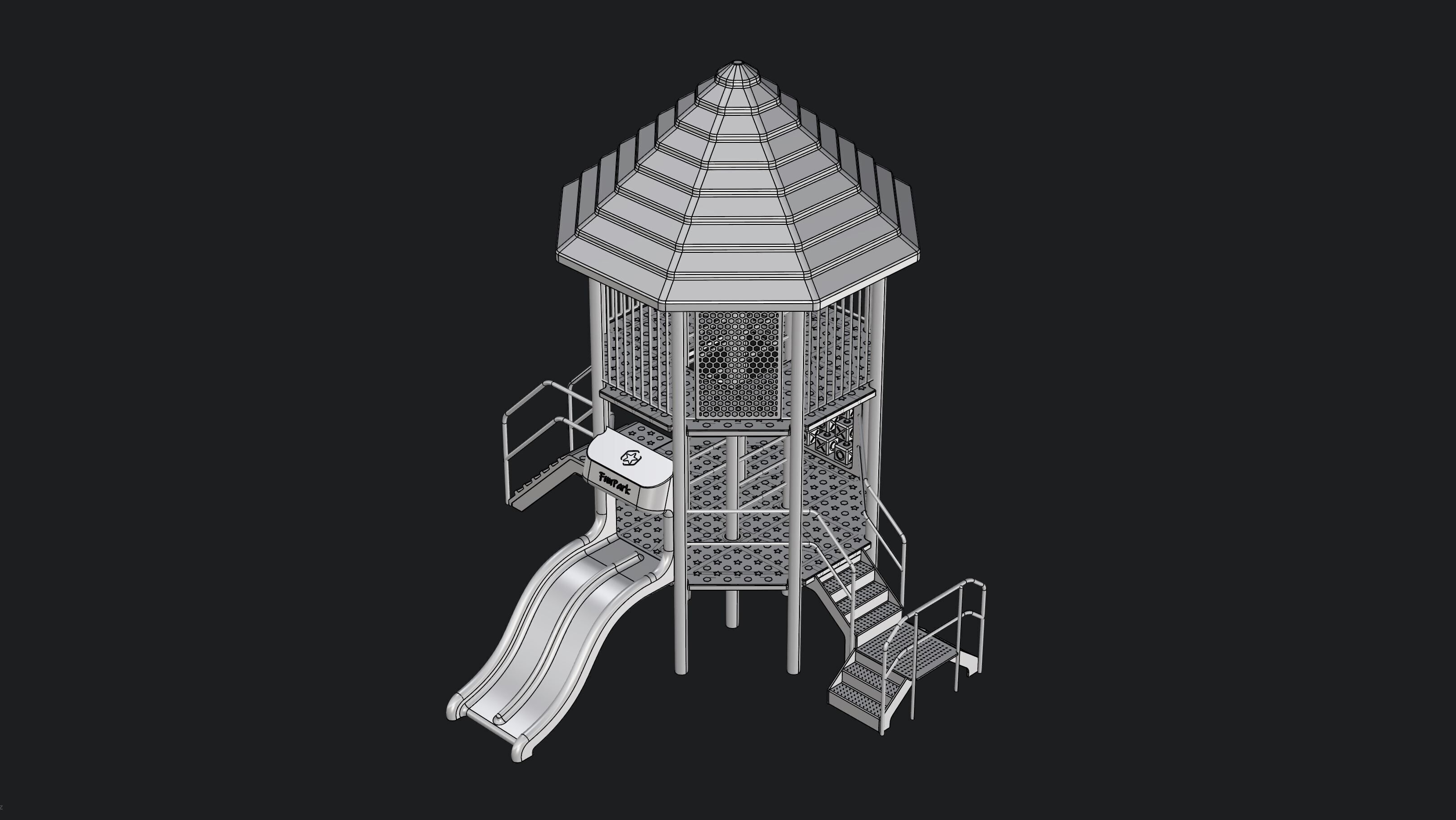 Playground Funpark 2 Levels 3D model_11