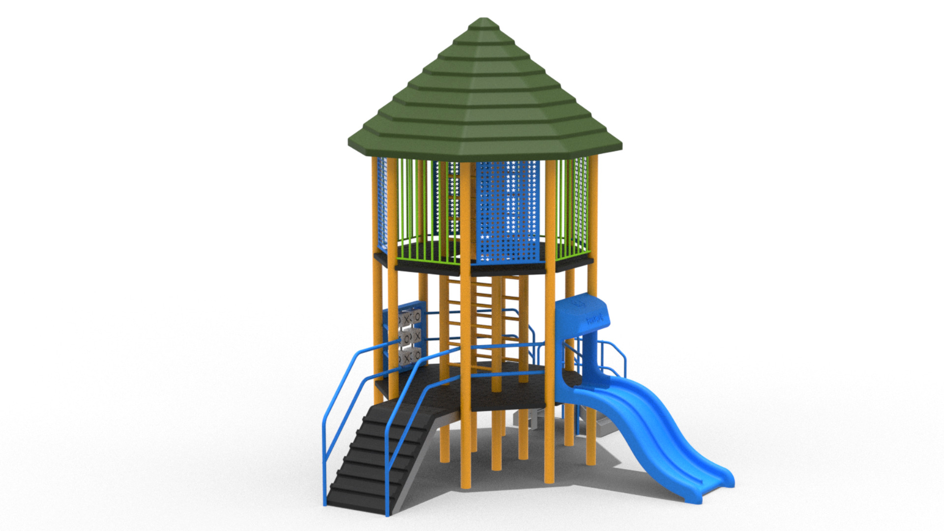 Playground Funpark 2 Levels 3D model_2
