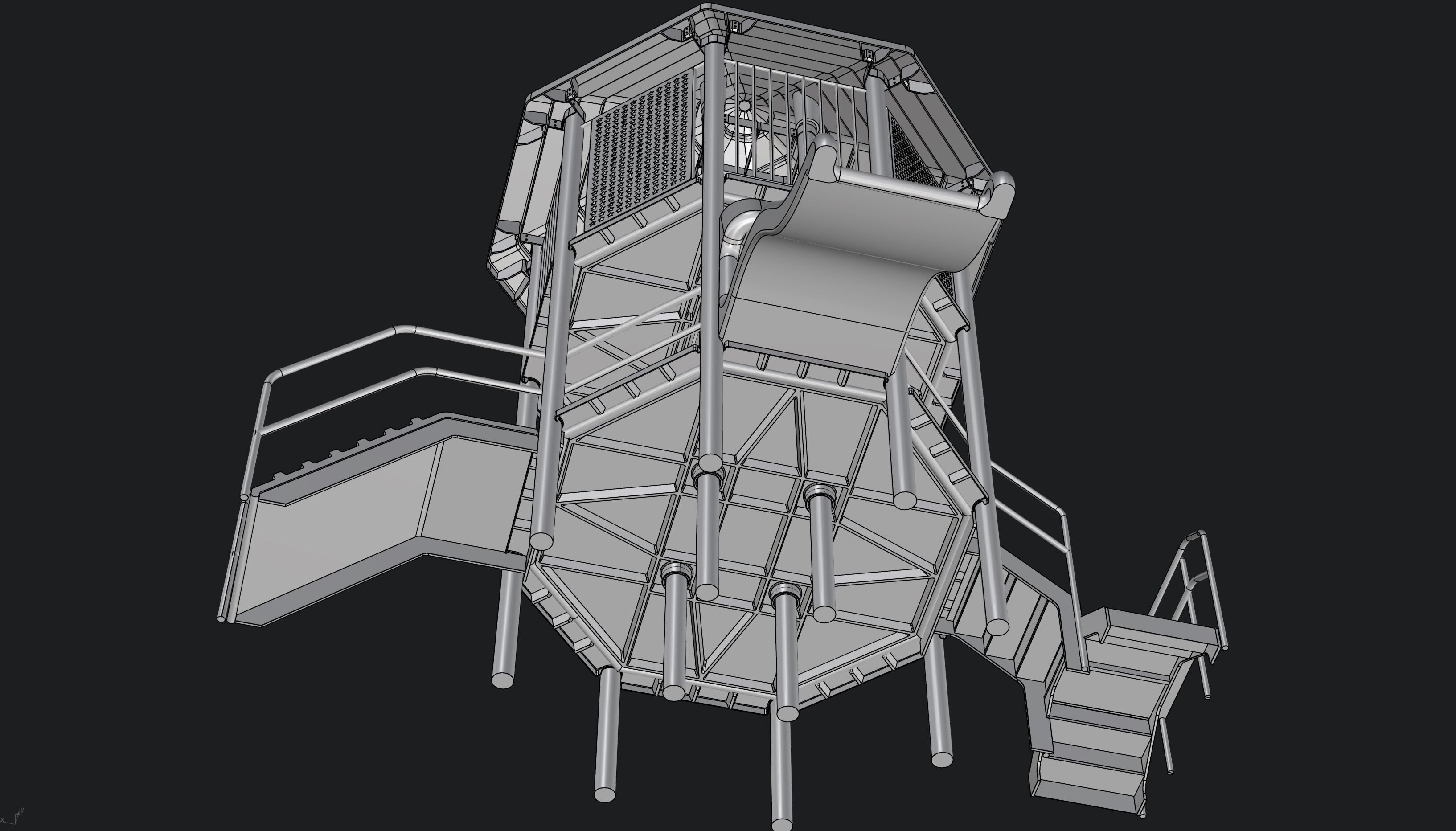 Playground Funpark 2 Levels 3D model_13