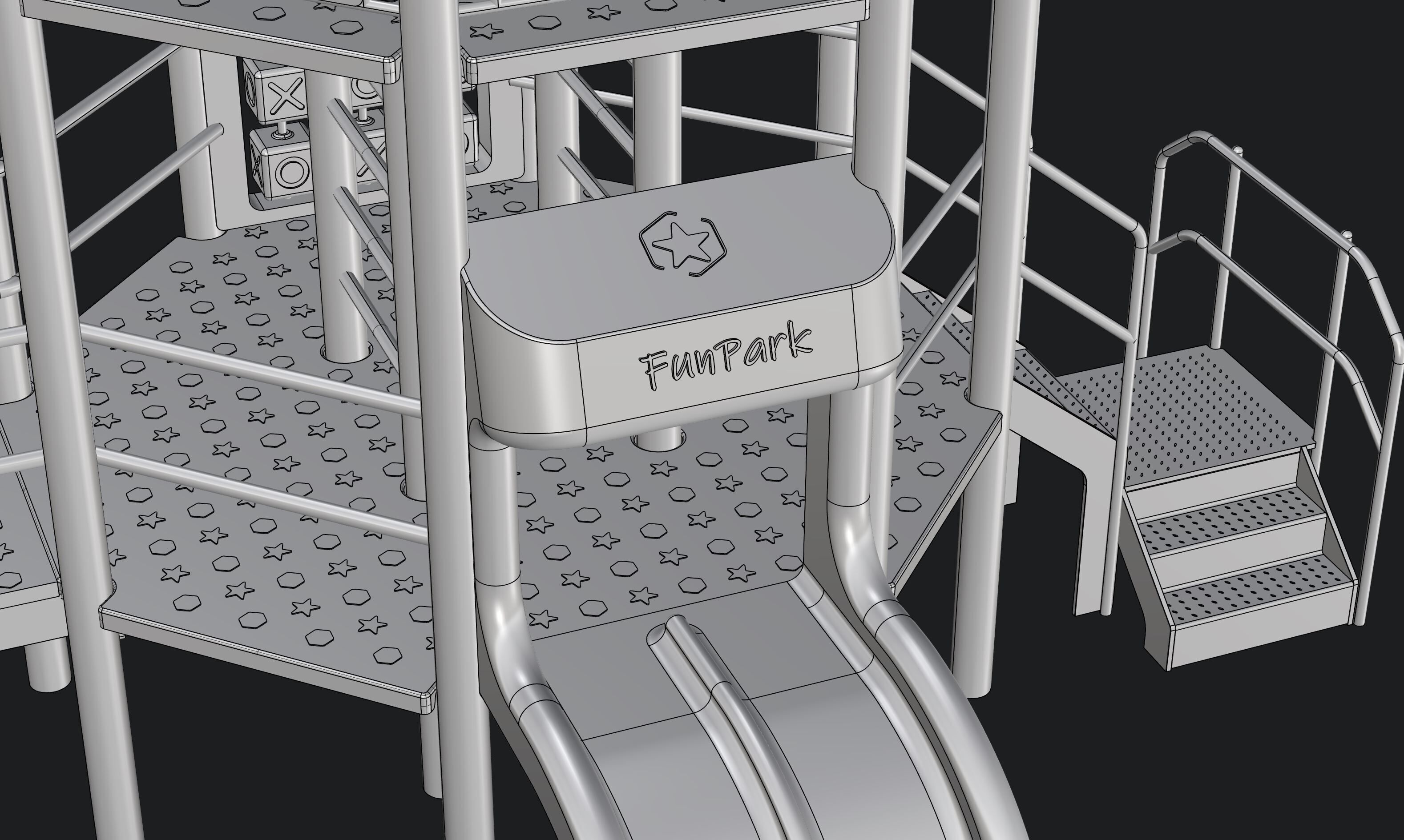 Playground Funpark 2 Levels 3D model_12