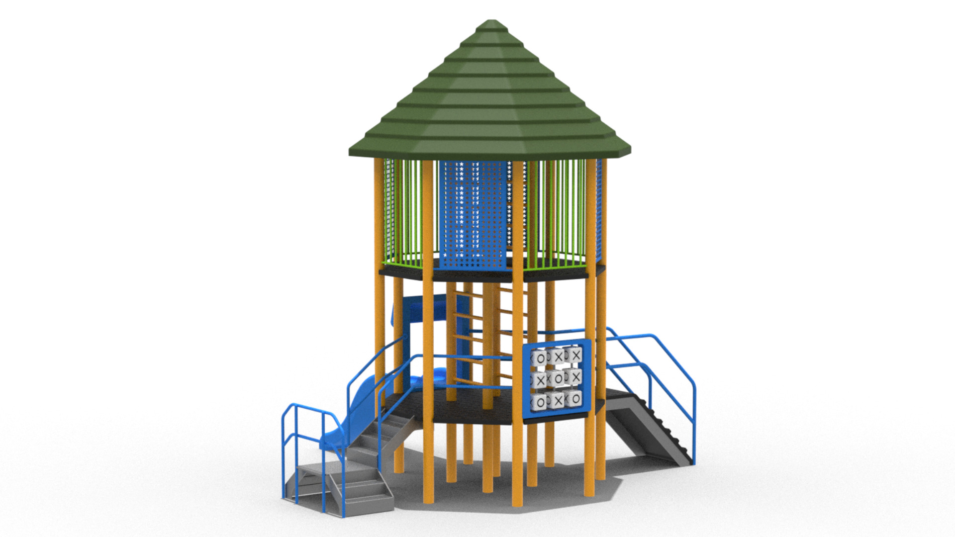 Playground Funpark 2 Levels 3D model_1