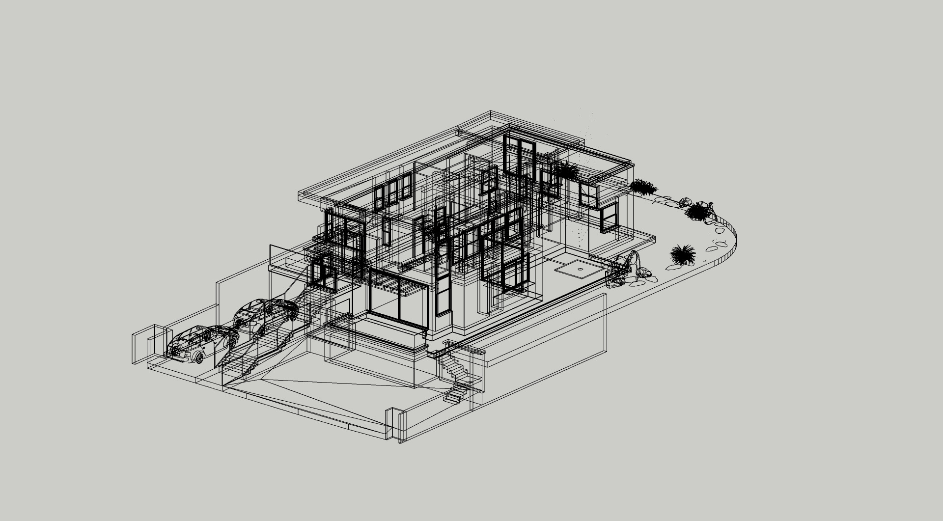 Modern villa beach front house  3D model_7