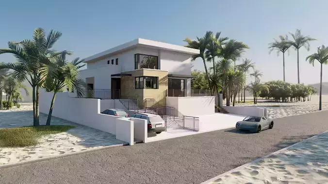 Modern villa beach front house 