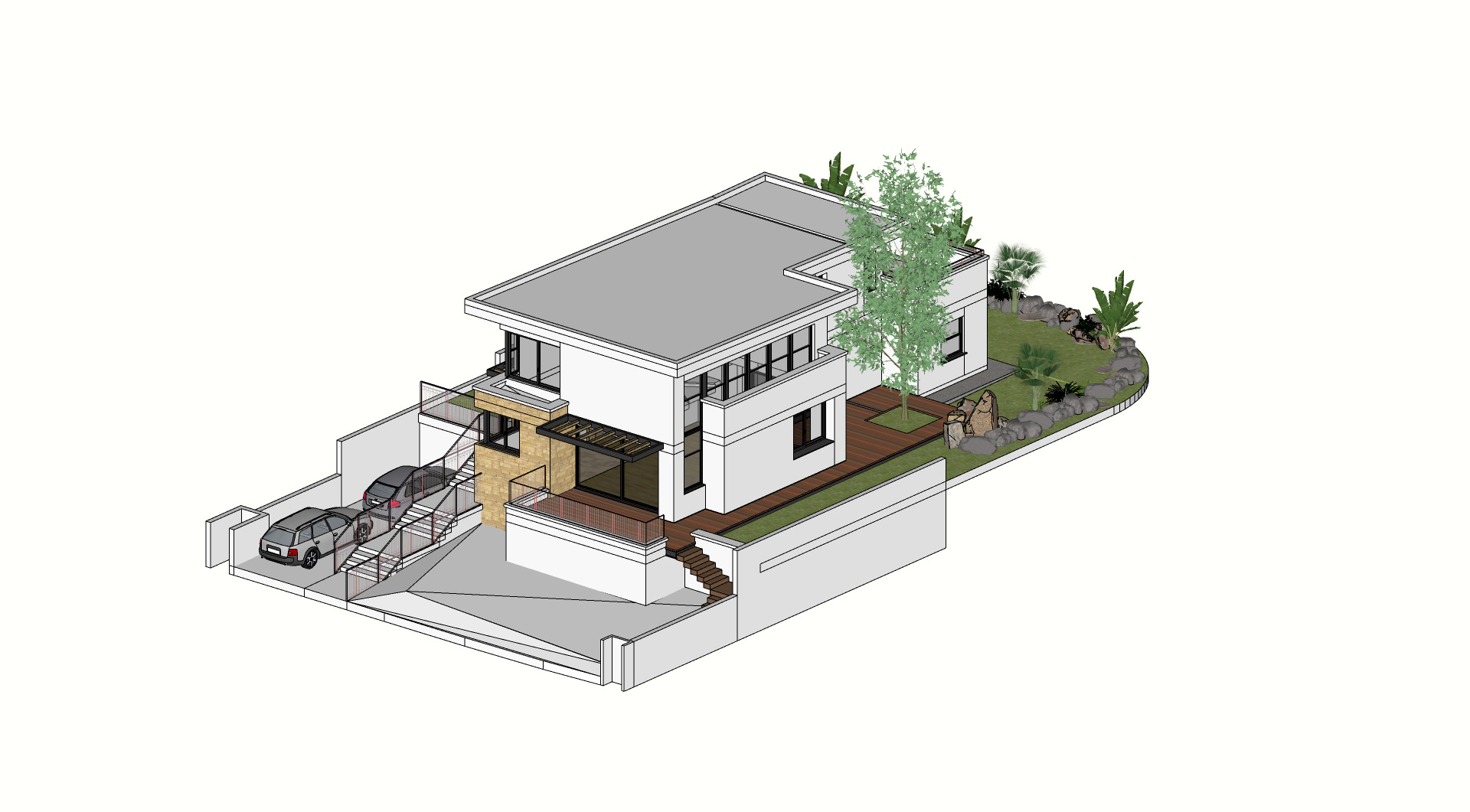 Modern villa beach front house  3D model_6