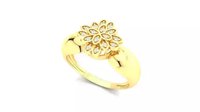 Gold Shower Ring Luxury Diamond 3D Model Print Ready
