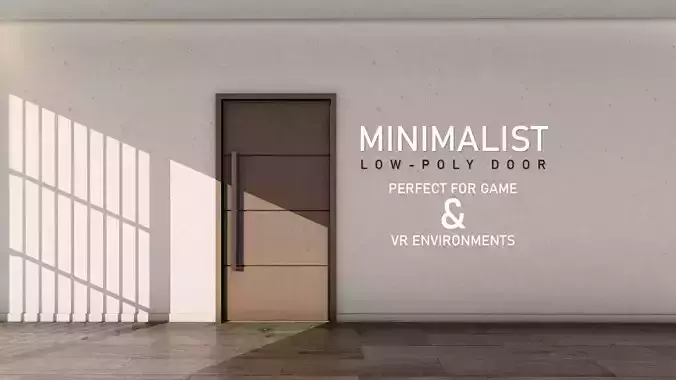 Minimalist Low-Poly Door Perfect for Game VR Environments Door 1 Low-poly 3D model
