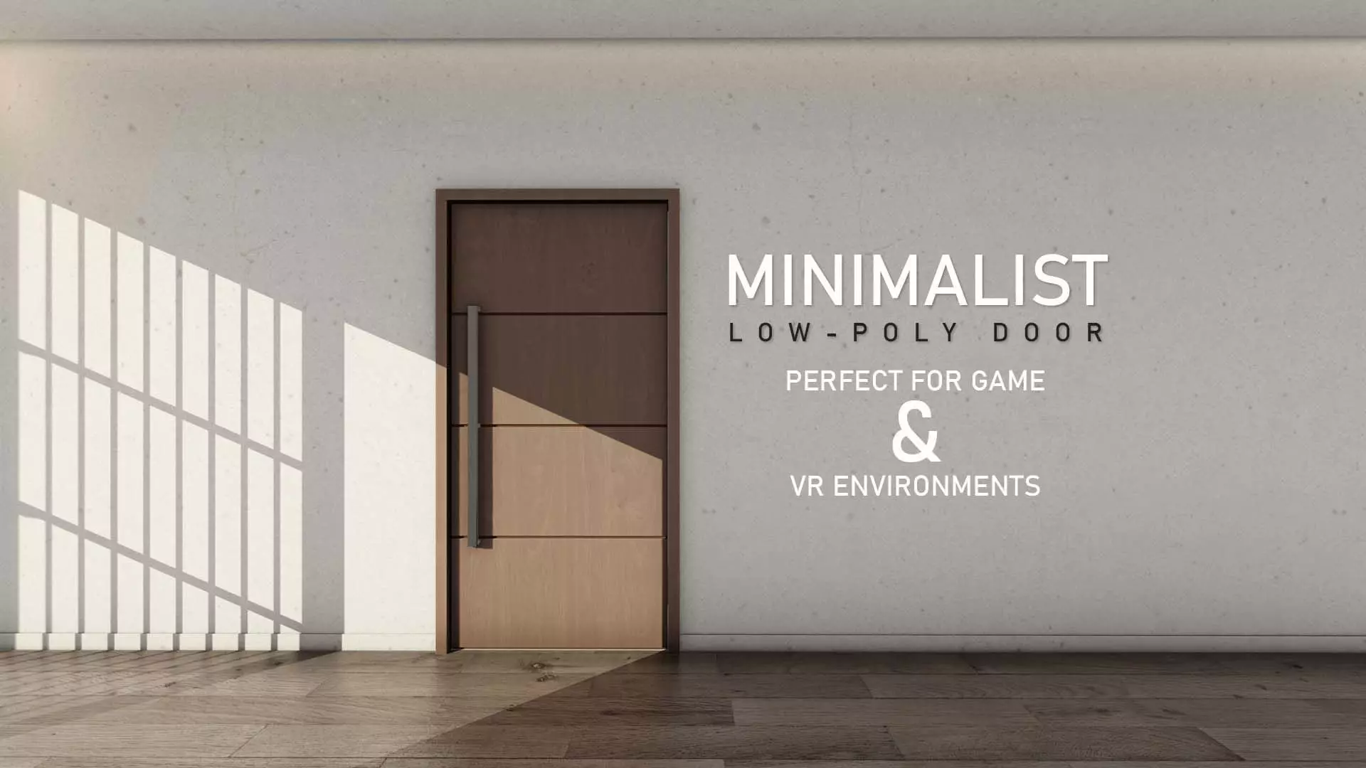 Minimalist Low-Poly Door Perfect for Game VR Environments Door 1 Low-poly 3D model_0
